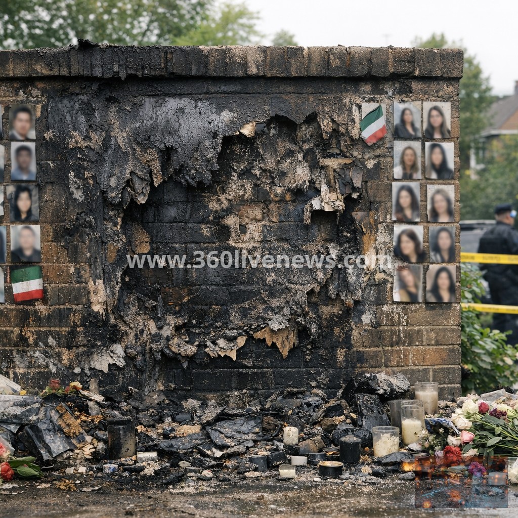 Suspected arson attack on Iranian and Jewish community memorial wall in north London