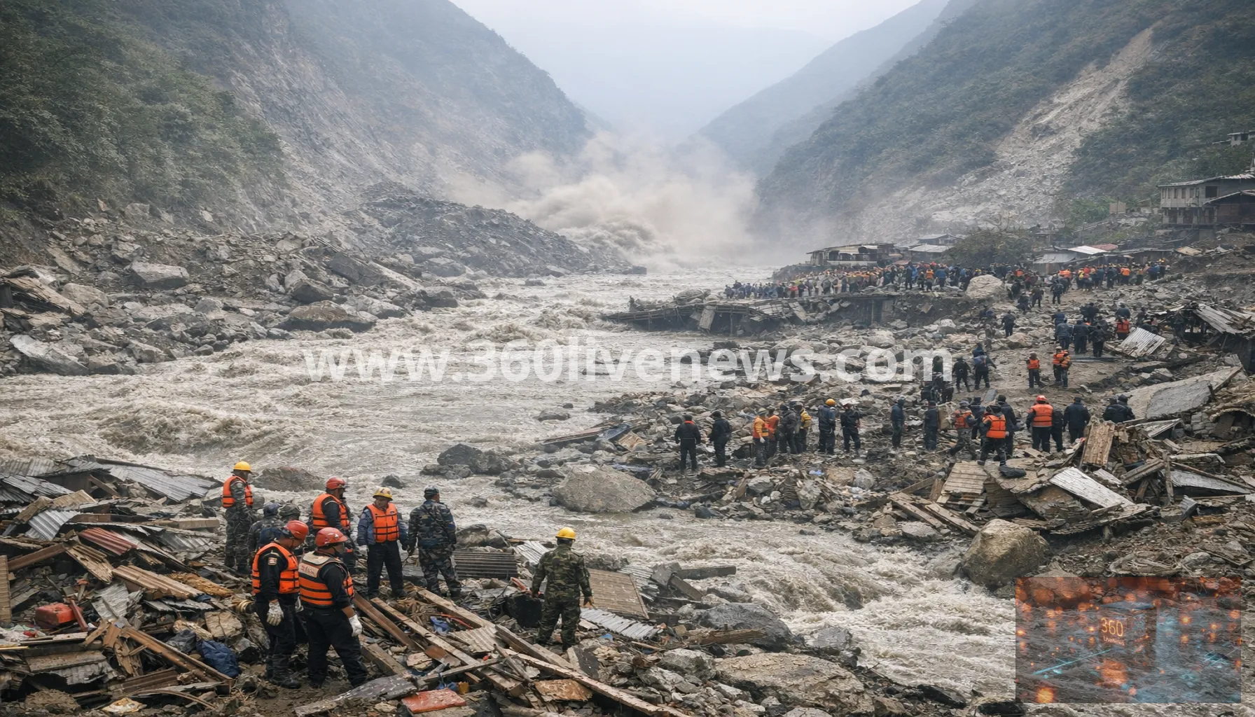 Deadly glacier-collapse floods hit Nepal-Tibet border, leaving more than 1,300 missing