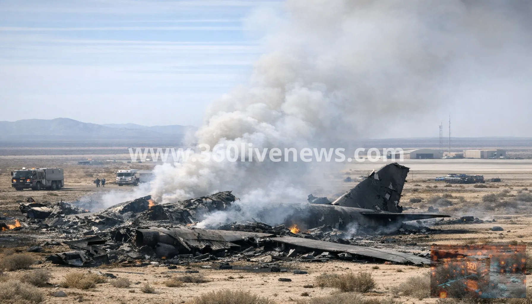 US B-52 crashes after takeoff at Edwards Air Force Base in California, emergency response ongoing