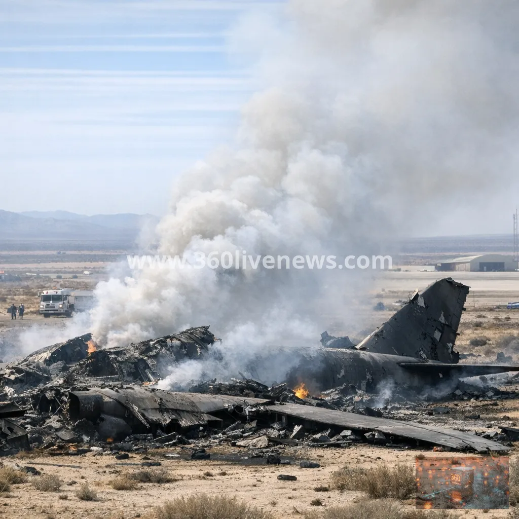 US B-52 crashes after takeoff at Edwards Air Force Base in California, emergency response ongoing