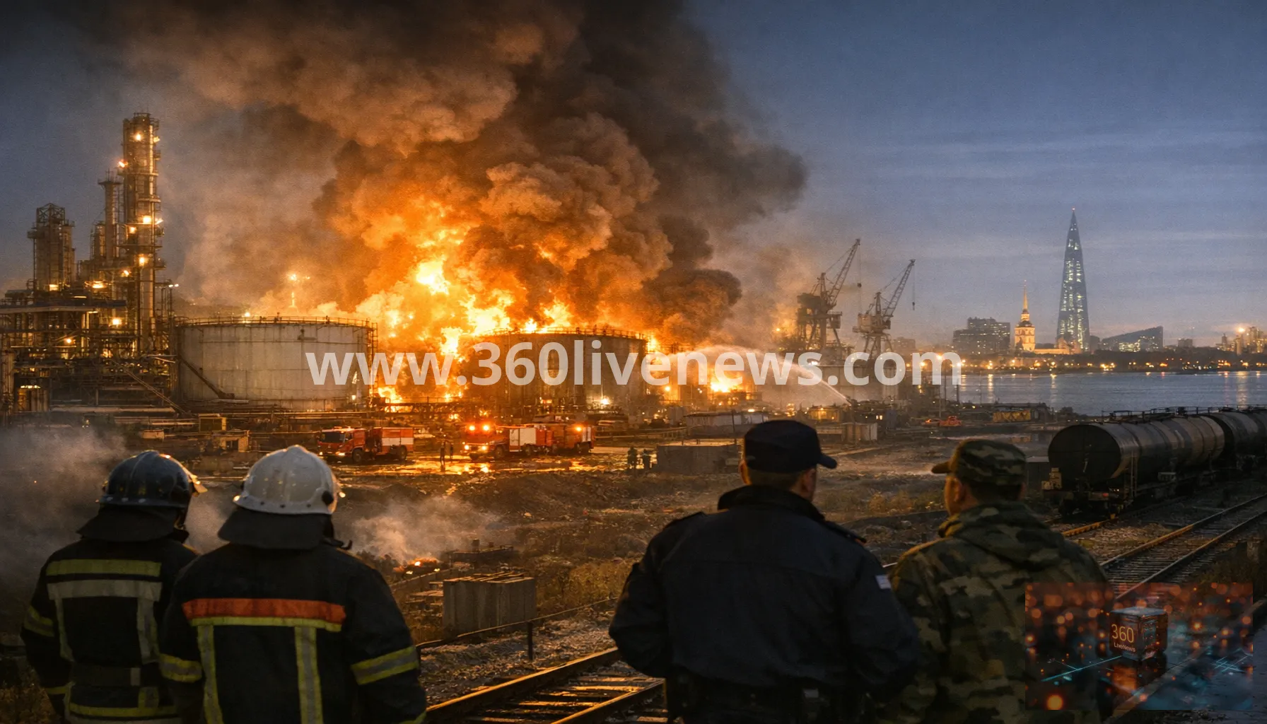 Large Ukrainian drone attack hits St Petersburg oil and logistics sites