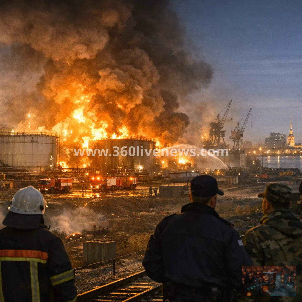 Large Ukrainian drone attack hits St Petersburg oil and logistics sites