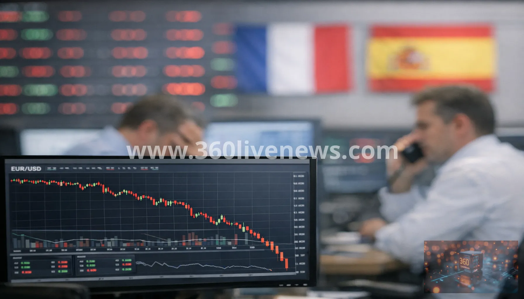 Euro falls to 17-month low as French debt fears and Spain election add to eurozone uncertainty
