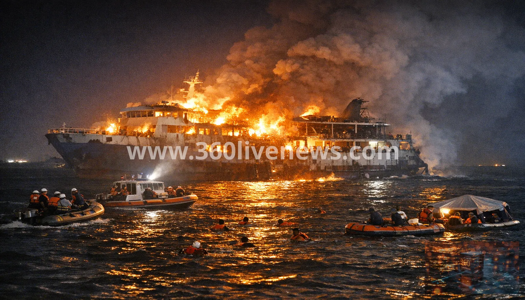 At least five dead and 86 missing after ferry fire off Palawan