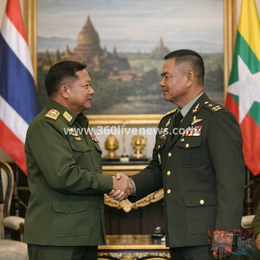 Myanmar military chief makes first foreign trip to Bangkok in diplomatic push