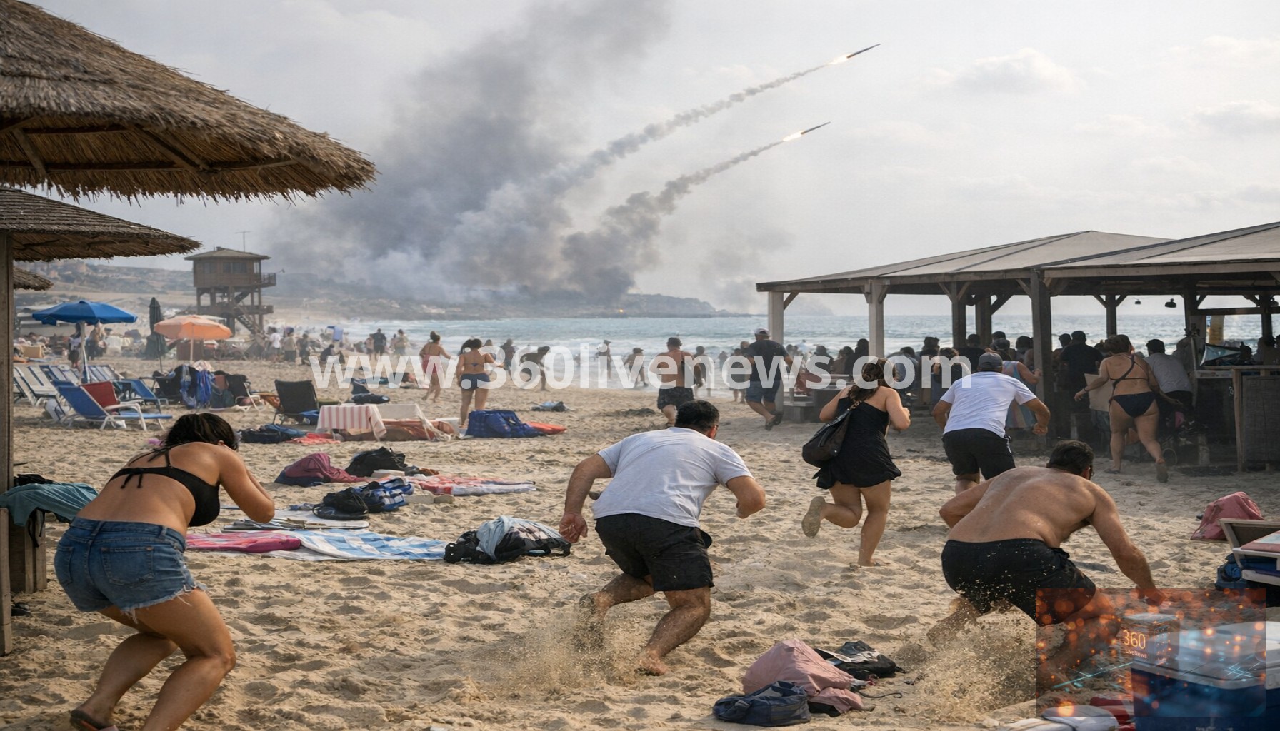 Hezbollah rockets trigger panic on beach in northern Israel