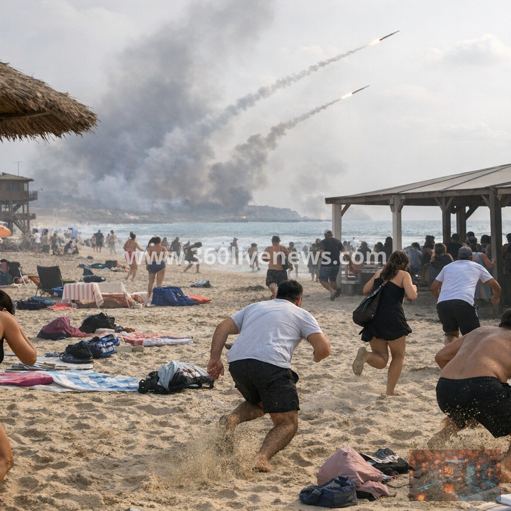 Hezbollah rockets trigger panic on beach in northern Israel