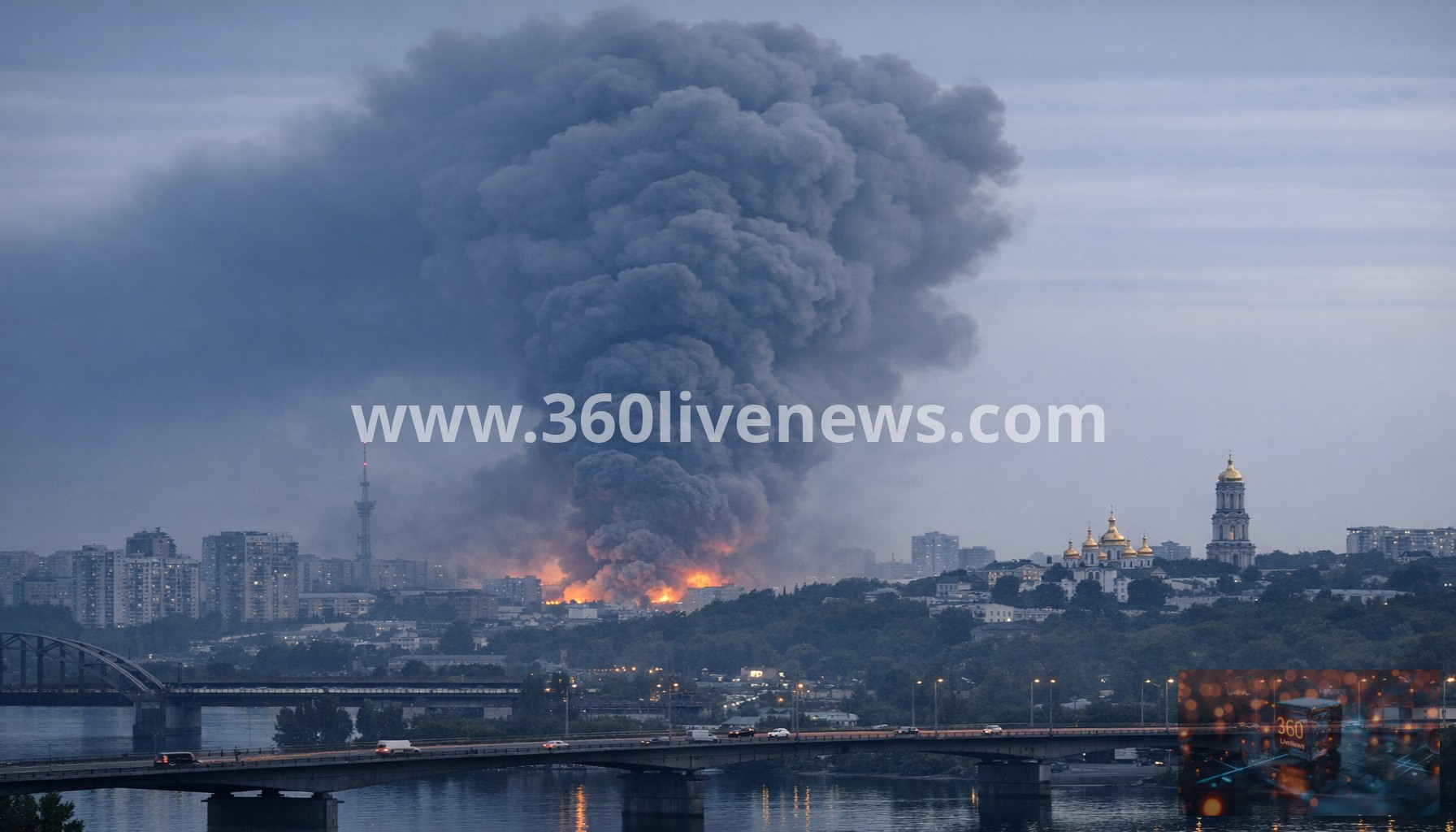 Kyiv under heavy Russian attack as fires break out across city