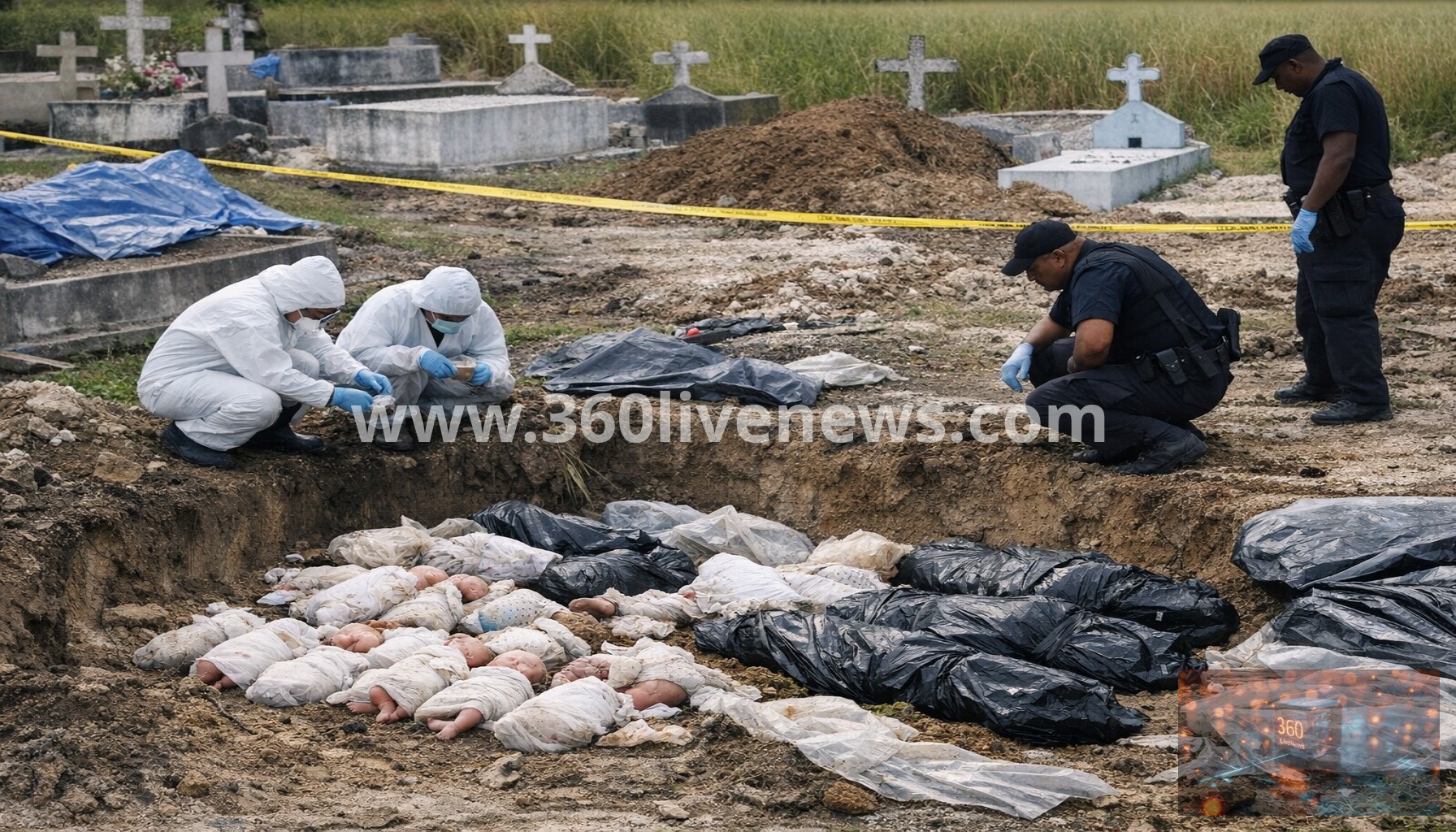 Bodies of 50 infants and 6 adults found dumped in Trinidad graveyard