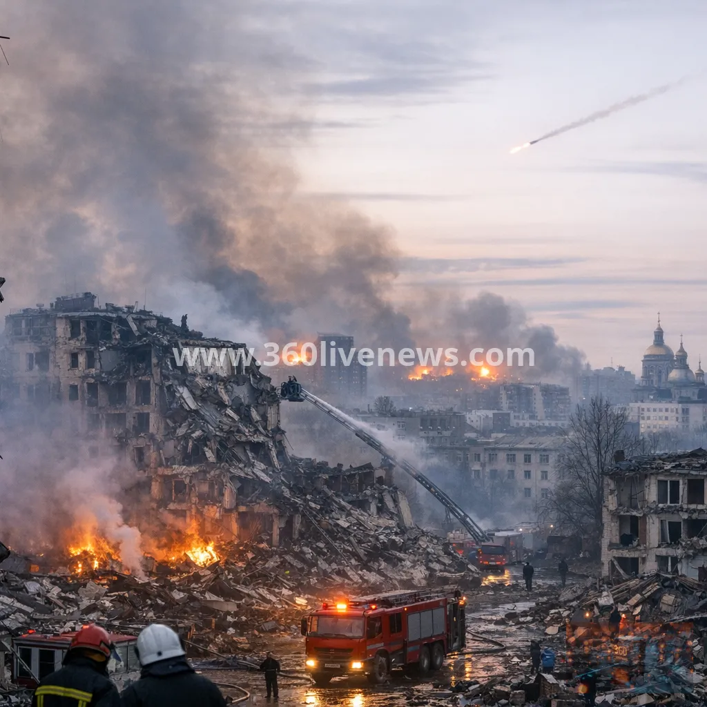 Russian overnight drone and missile barrage hits multiple Ukrainian cities