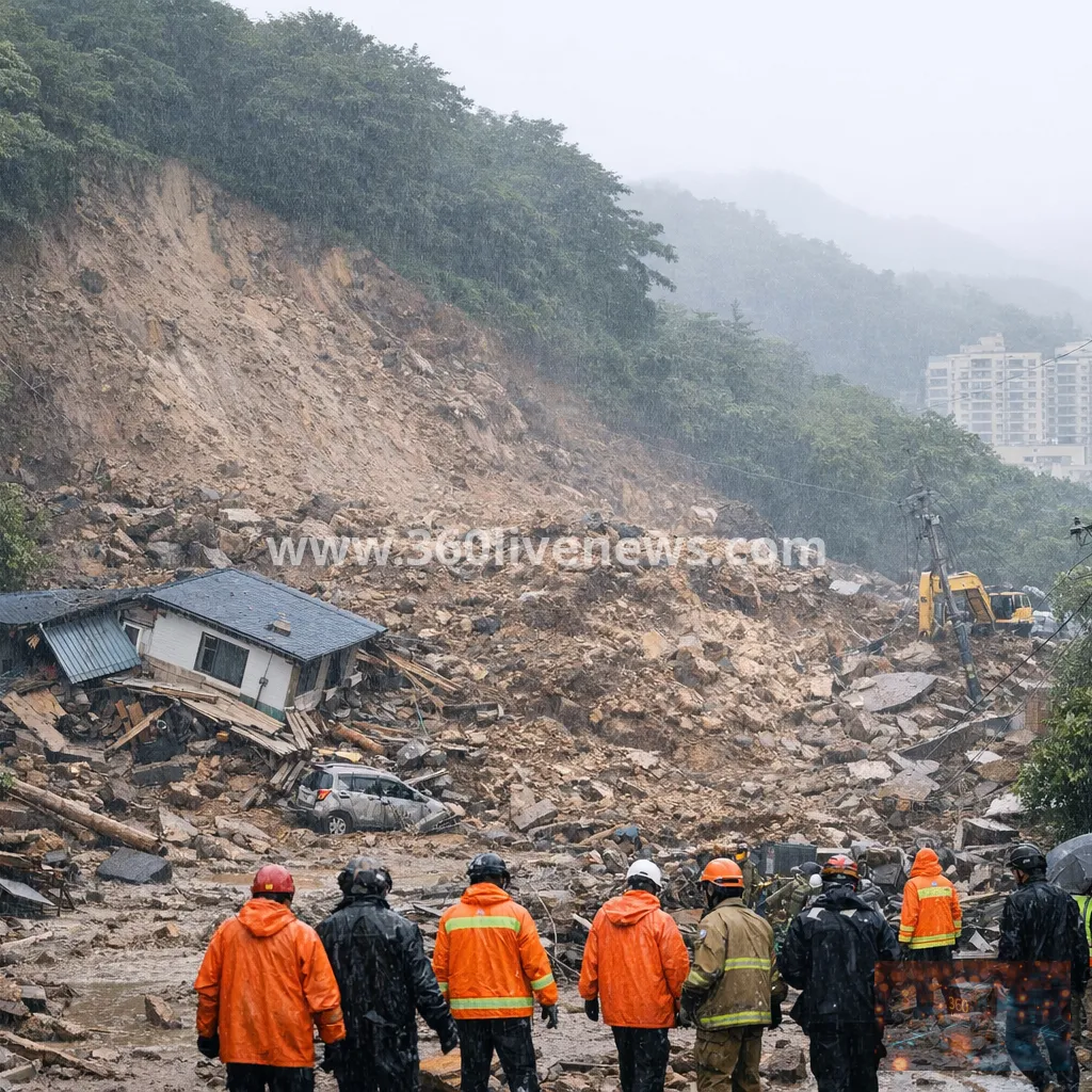 Heavy rains in South Korea trigger Geoje landslide, killing one