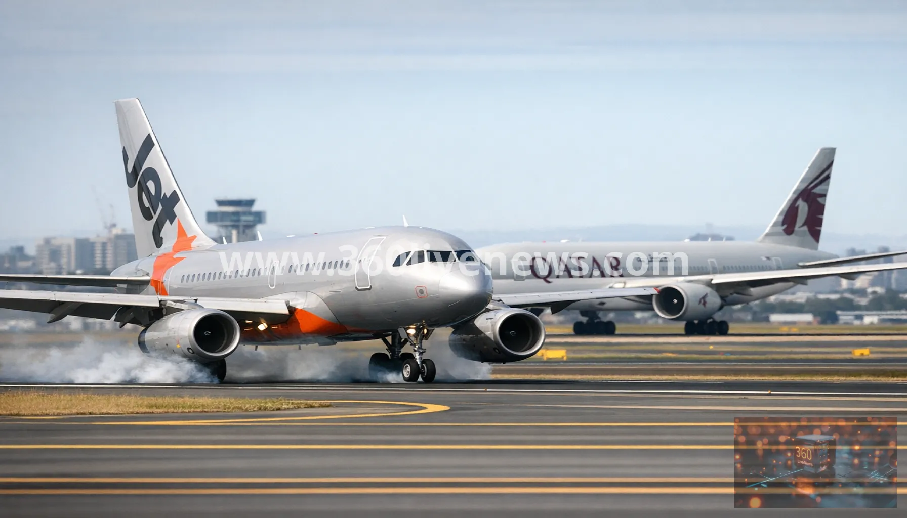 Jetstar plane brakes to avoid Qatar Airways aircraft near miss at Sydney Airport