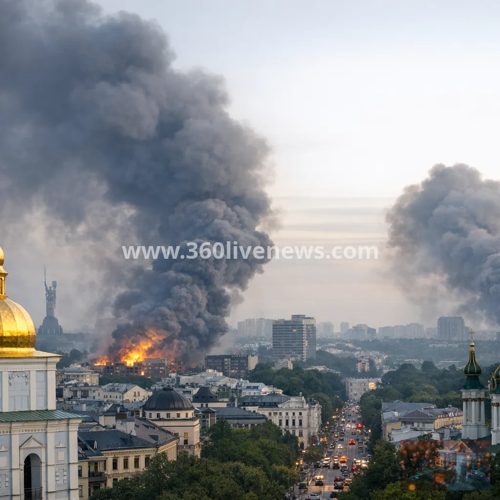 Russian missile strikes hit Kyiv for third time in a week, causing fires and reported injuries