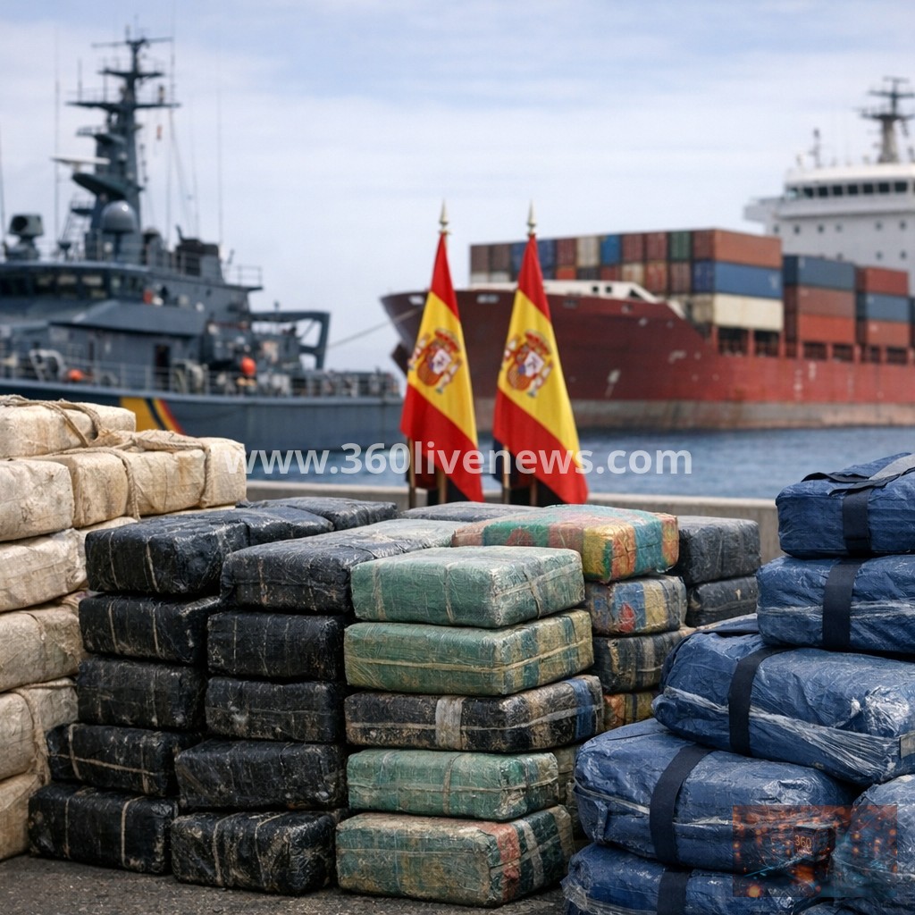 Spain seizes record cocaine haul from freighter off Canary Islands