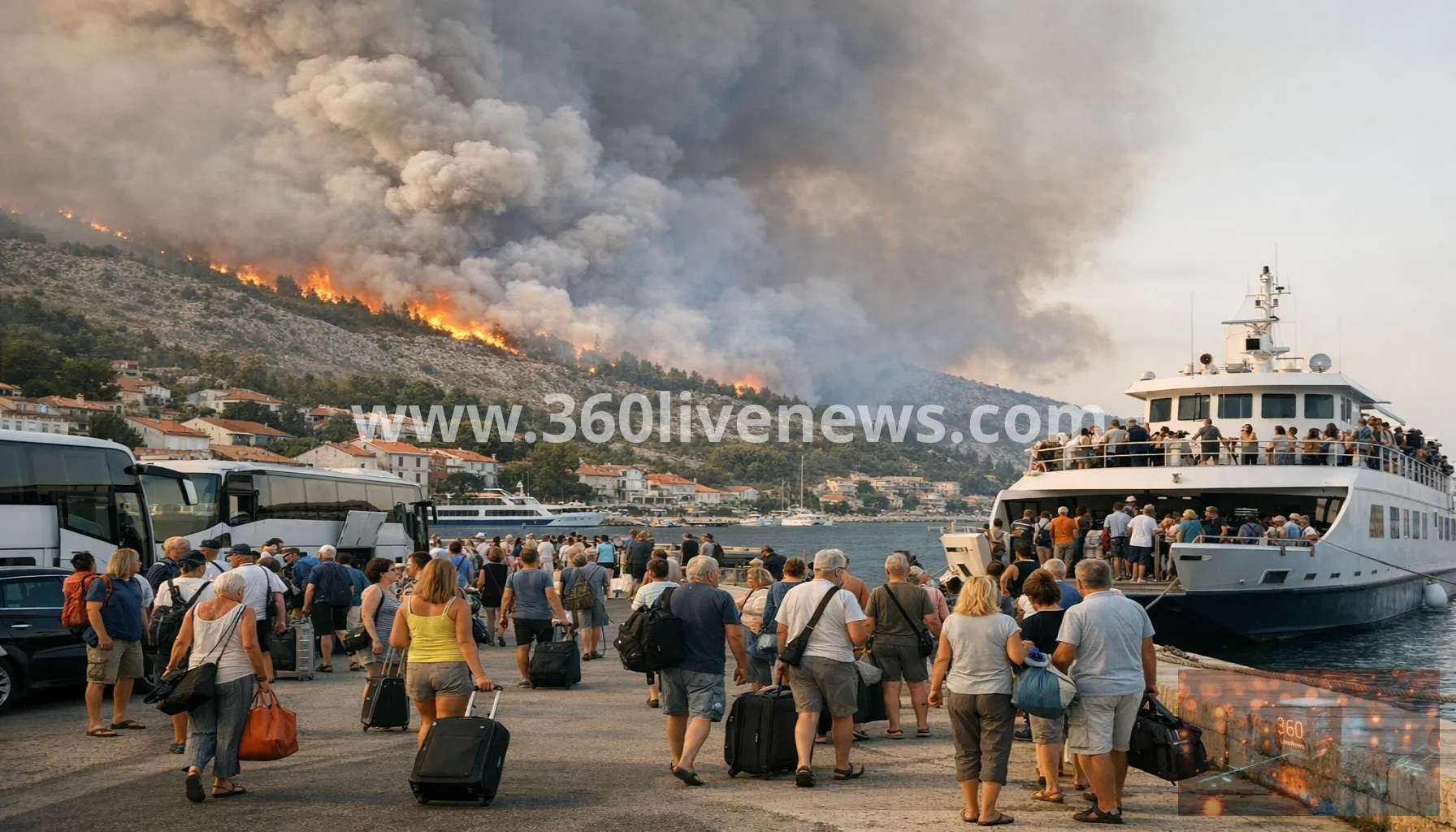 Wildfire forces evacuation of about 1,000 people on Croatia's coast