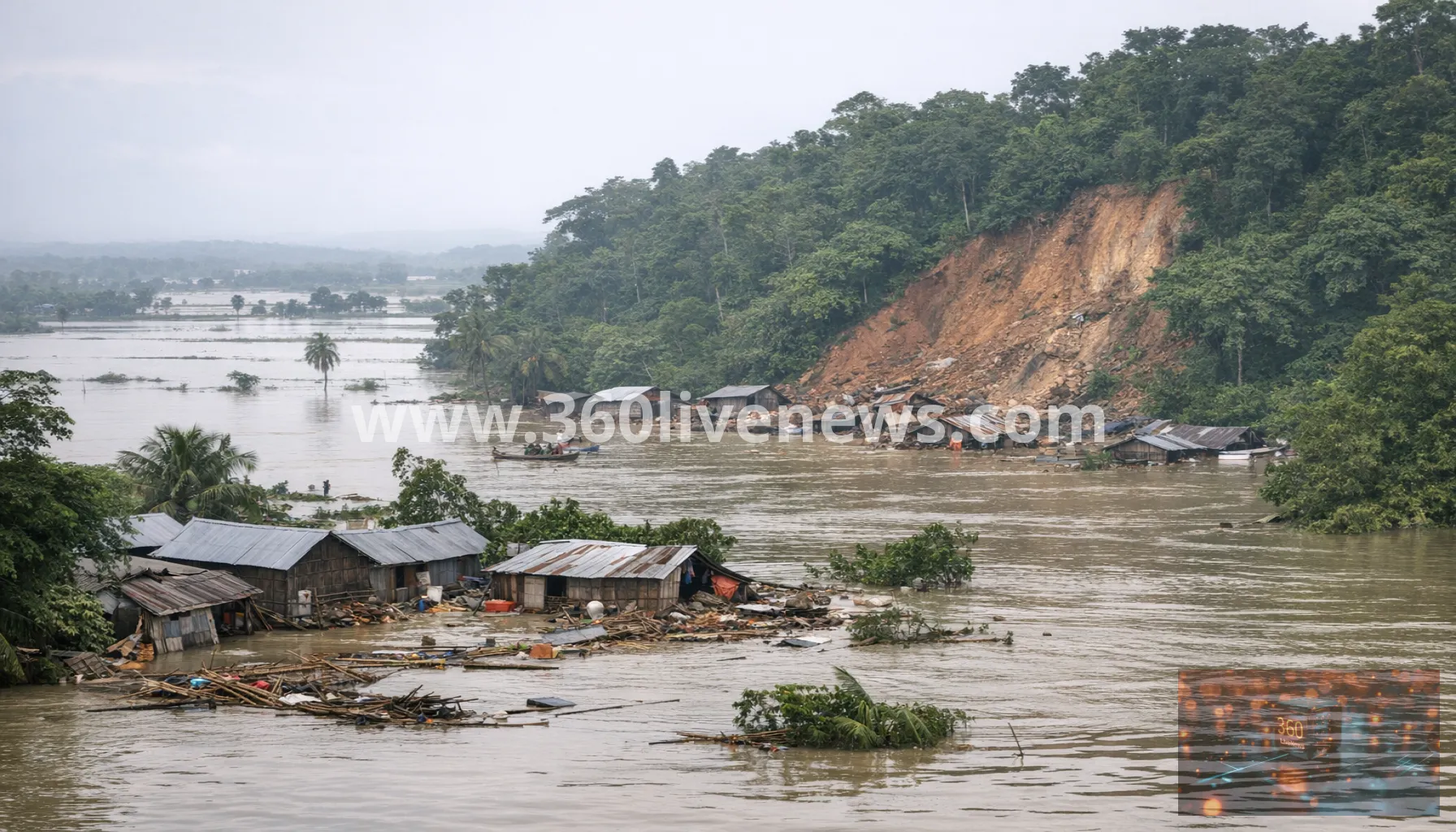 Bangladesh floods and landslides kill at least 50 as millions remain stranded