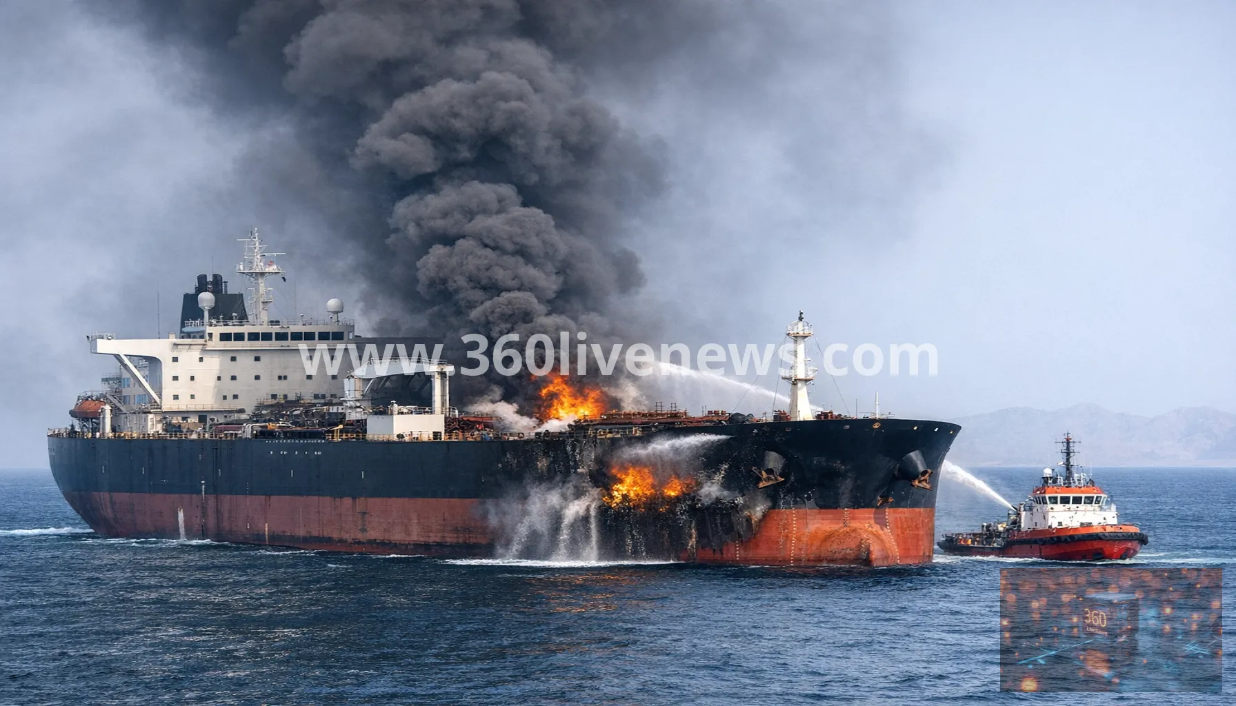 Oil tanker hit by unknown projectile off Oman near Strait of Hormuz as investigation continues