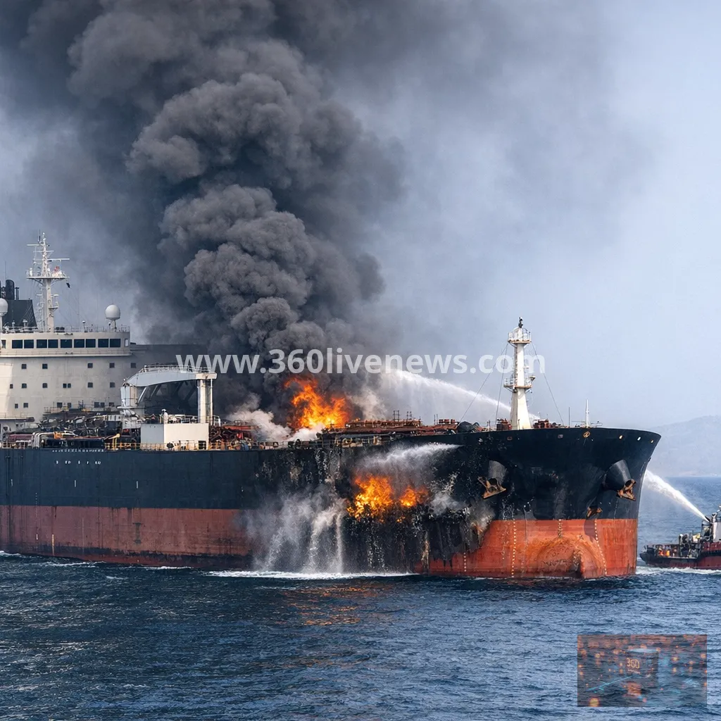 Oil tanker hit by unknown projectile off Oman near Strait of Hormuz as investigation continues