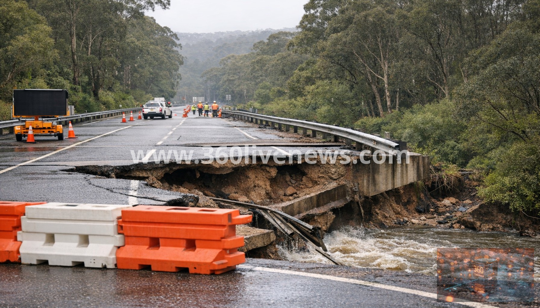 Great Western Highway in NSW remains closed indefinitely due to structural issues beneath Mitchell's Causeway