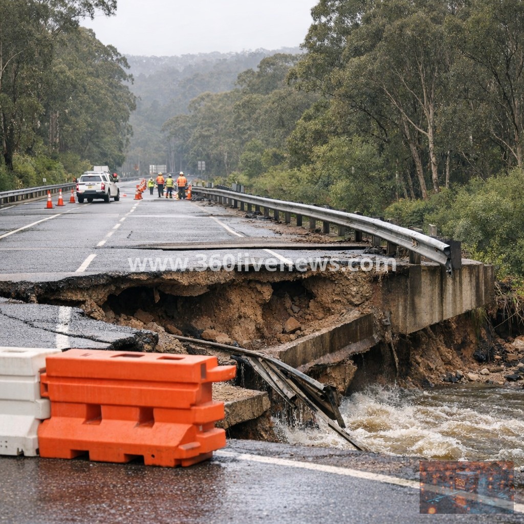 Great Western Highway in NSW remains closed indefinitely due to structural issues beneath Mitchell's Causeway