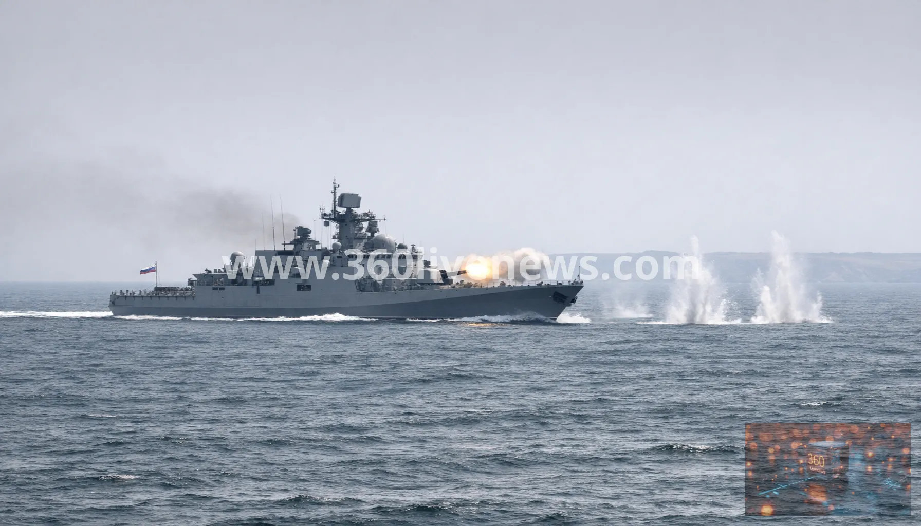 Russian warship carries out live-fire exercise off Plymouth coast