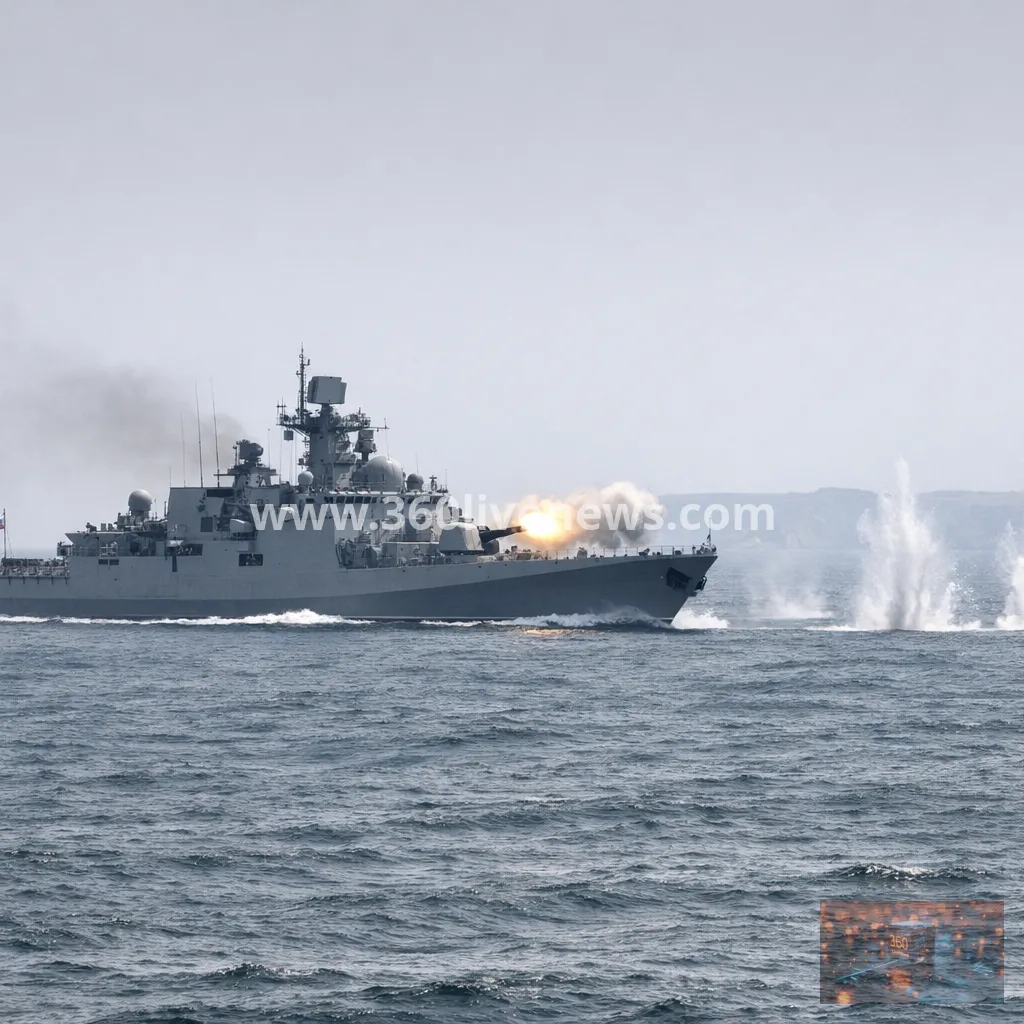 Russian warship carries out live-fire exercise off Plymouth coast