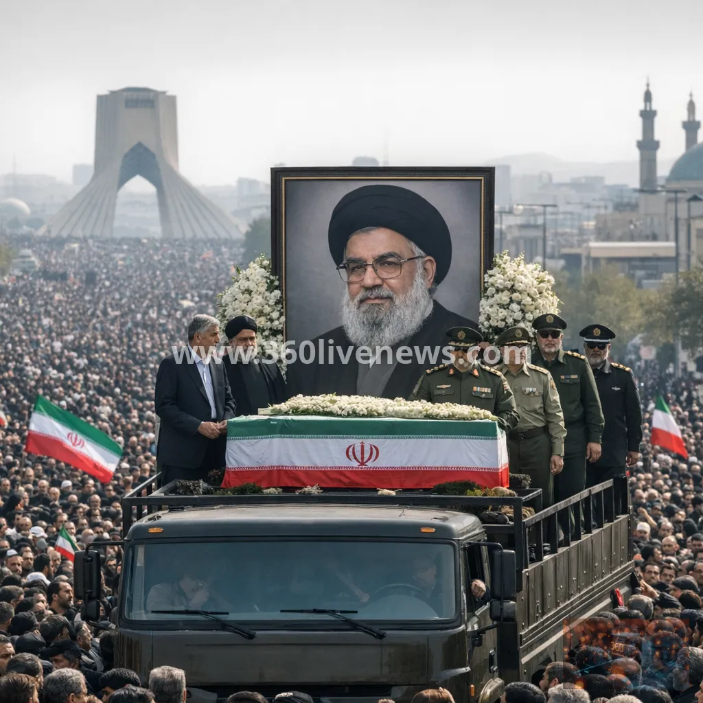 Tehran funeral procession for slain Iranian supreme leader draws huge crowds