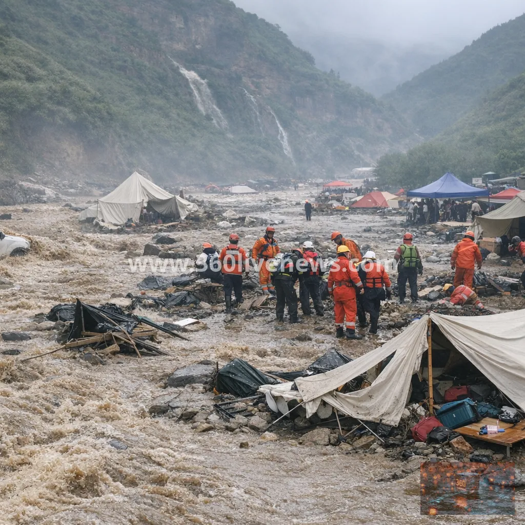 Flash floods kill 10 at scenic camping site in Gansu, China