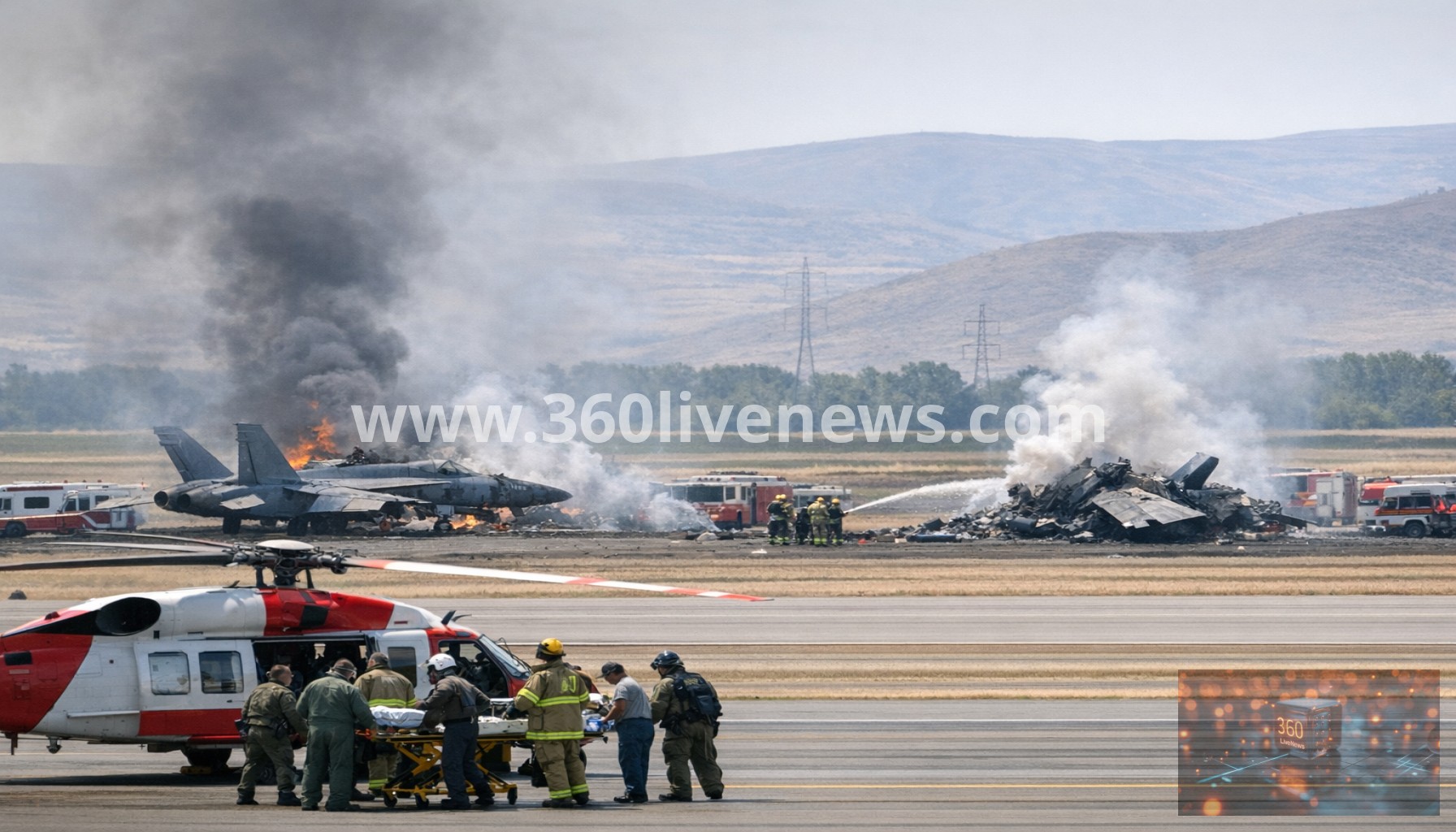 Four crew stable after US Navy jets collide during Idaho air show