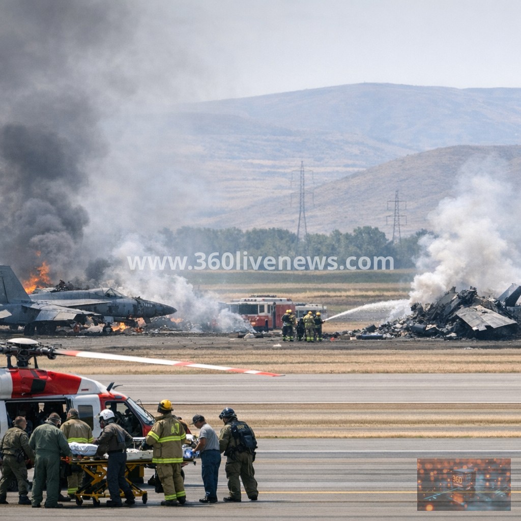 Four crew stable after US Navy jets collide during Idaho air show