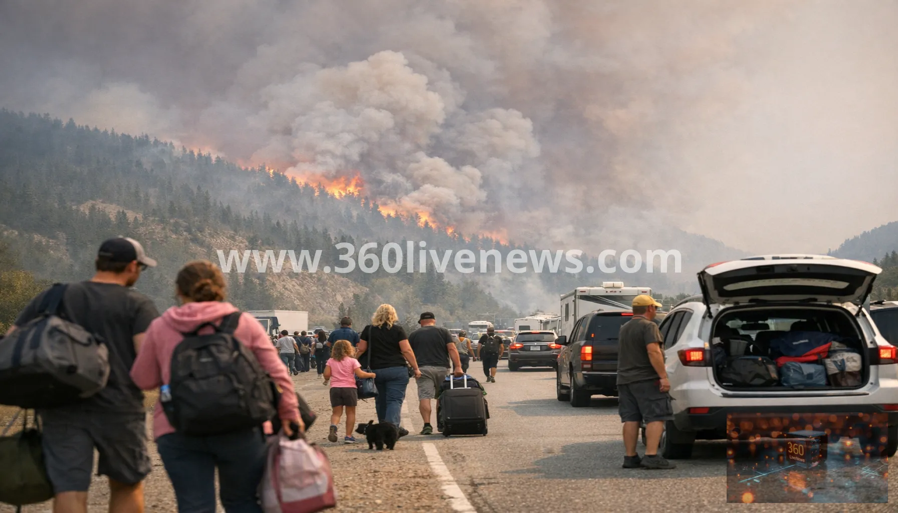 British Columbia wildfires force about 22,000 people to flee as federal aid is approved