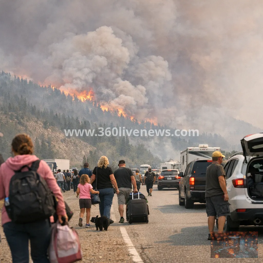 British Columbia wildfires force about 22,000 people to flee as federal aid is approved