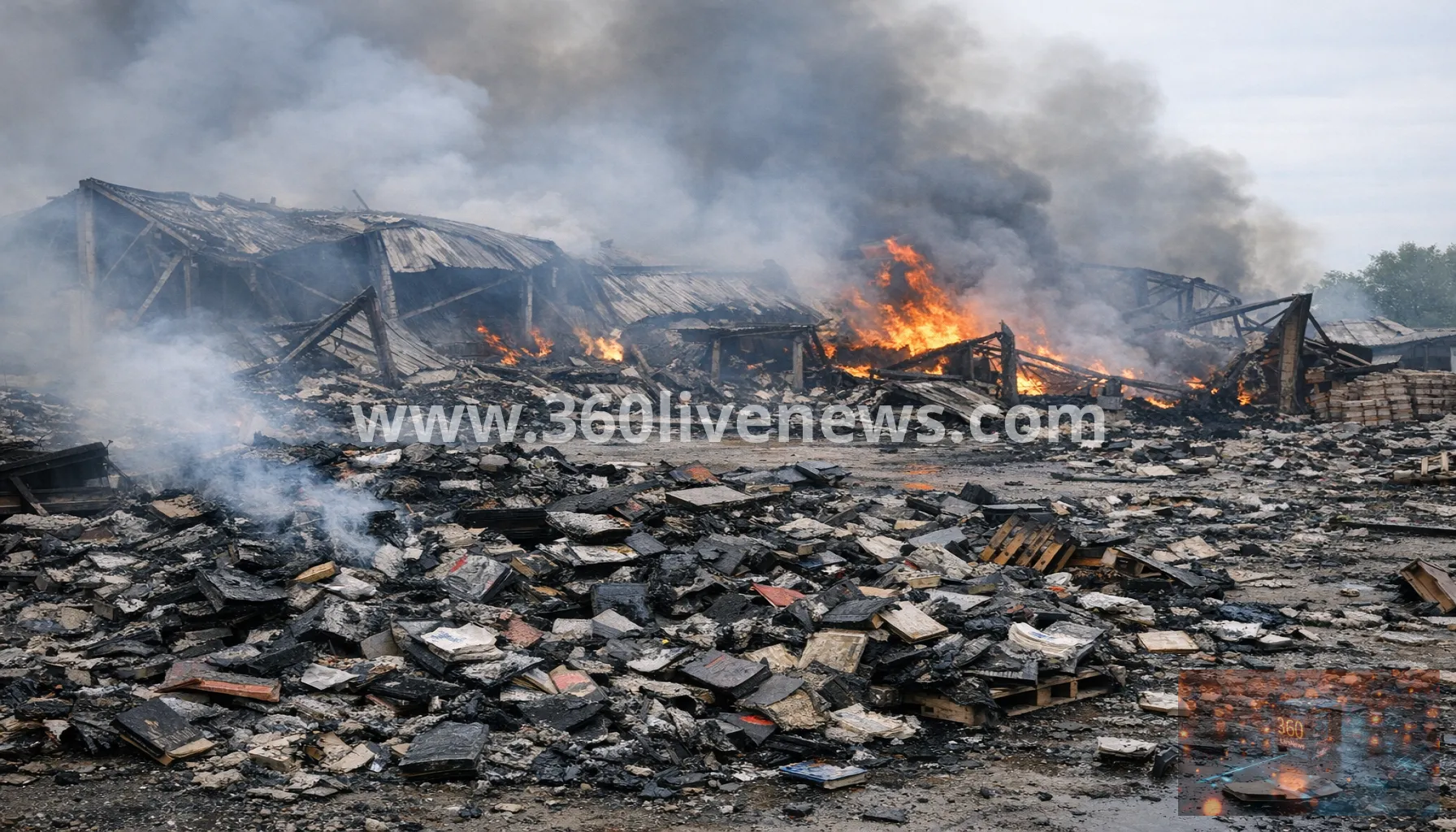 Russian strike destroys eight million books in Kharkiv warehouse fire