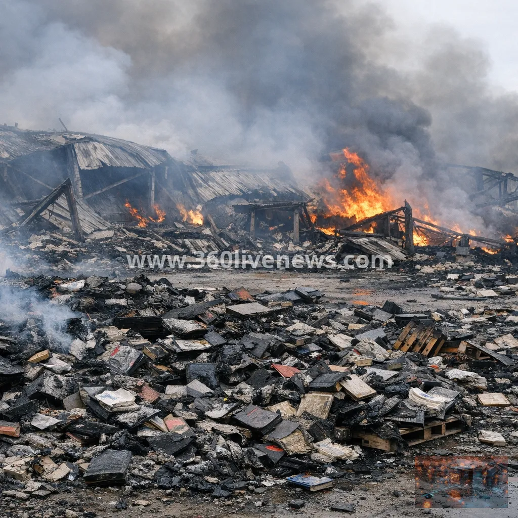 Russian strike destroys eight million books in Kharkiv warehouse fire