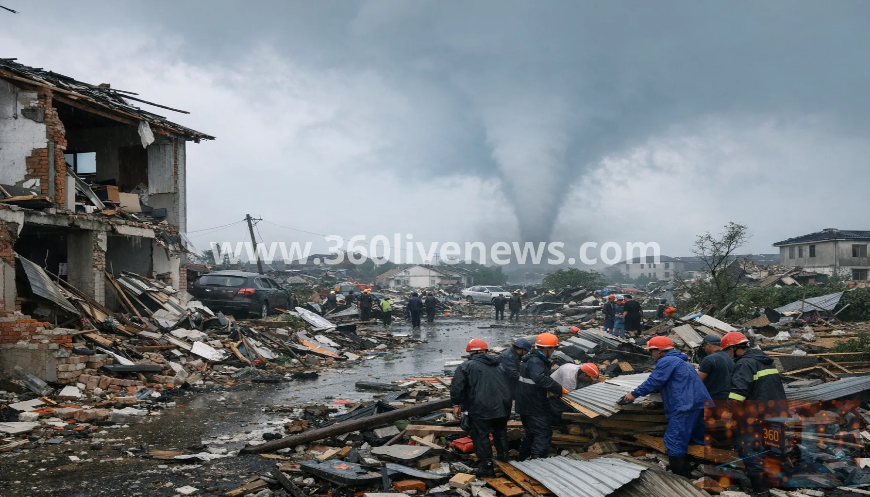 Rare tornadoes and severe thunderstorms kill at least 11 in China's Hubei province