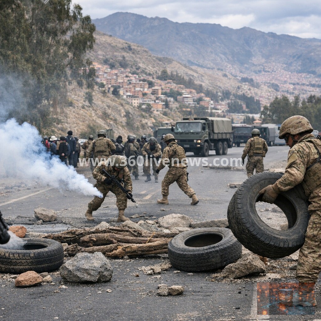 Bolivian military police move to clear road blockades after 11 days of protests