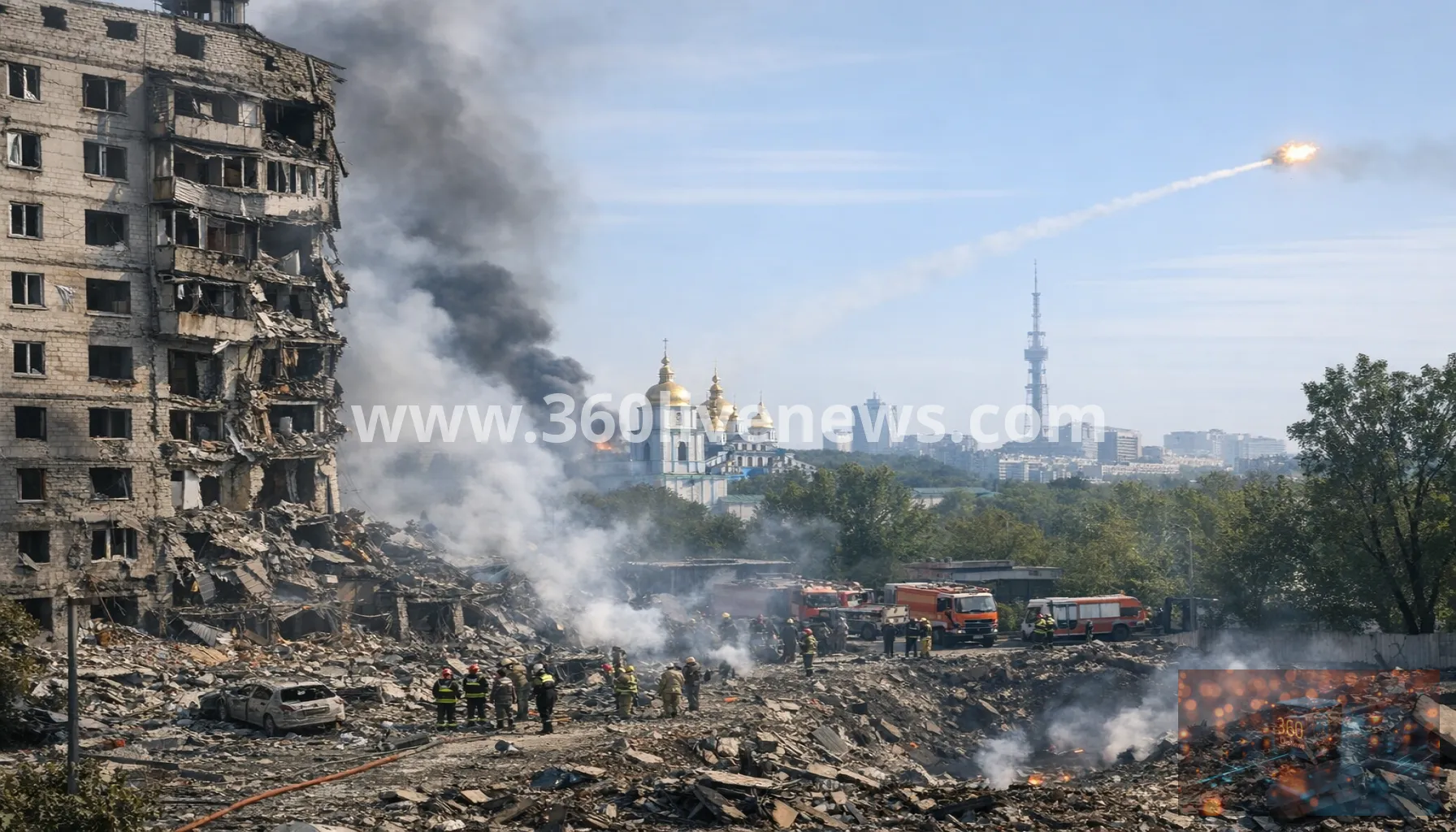 Russian missile and drone attack on Kyiv region kills at least 17 as cleanup continues