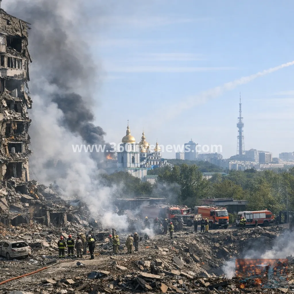 Russian missile and drone attack on Kyiv region kills at least 17 as cleanup continues