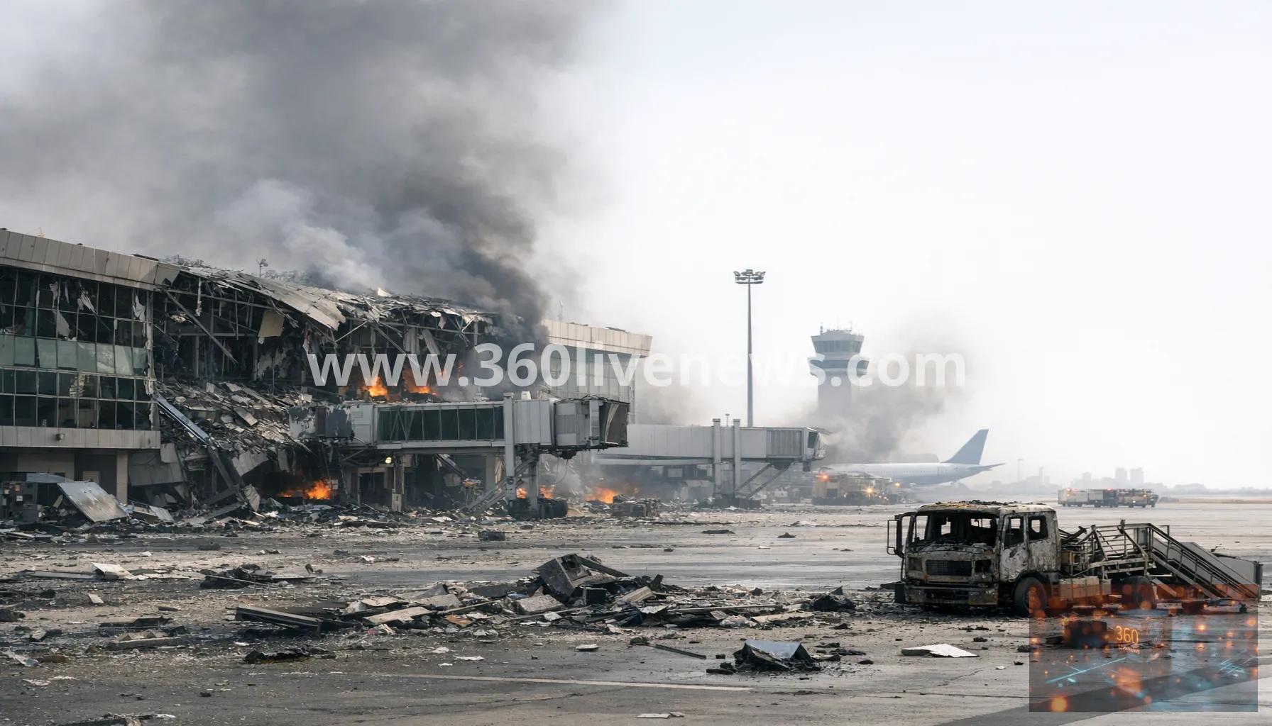Iranian drone attack damages Kuwait airport amid regional strike exchanges