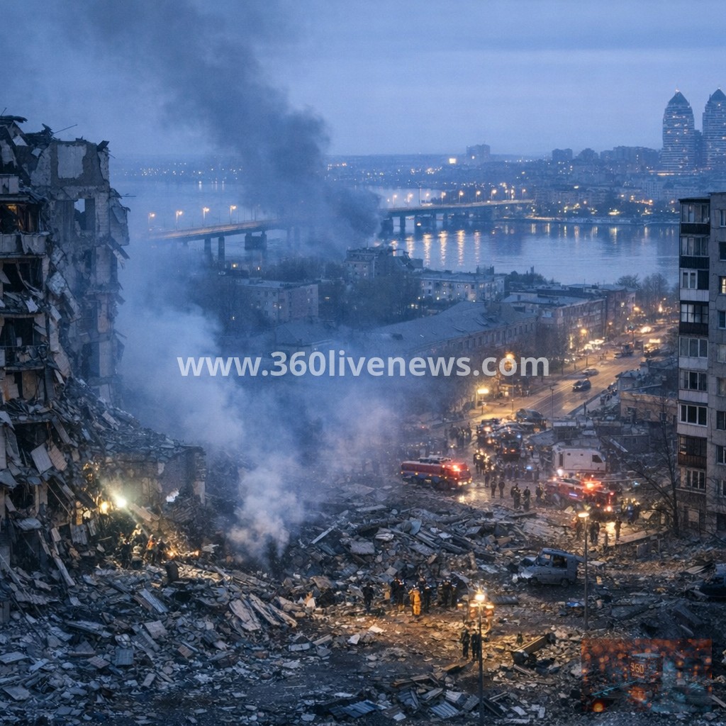 Russian strikes across Ukraine kill four in Dnipro and damage buildings in Kyiv