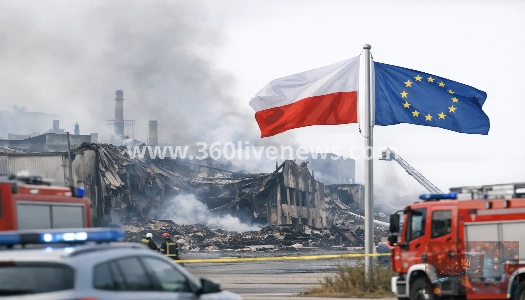 Poland opens terror probe after fire at drone parts factory near Warsaw