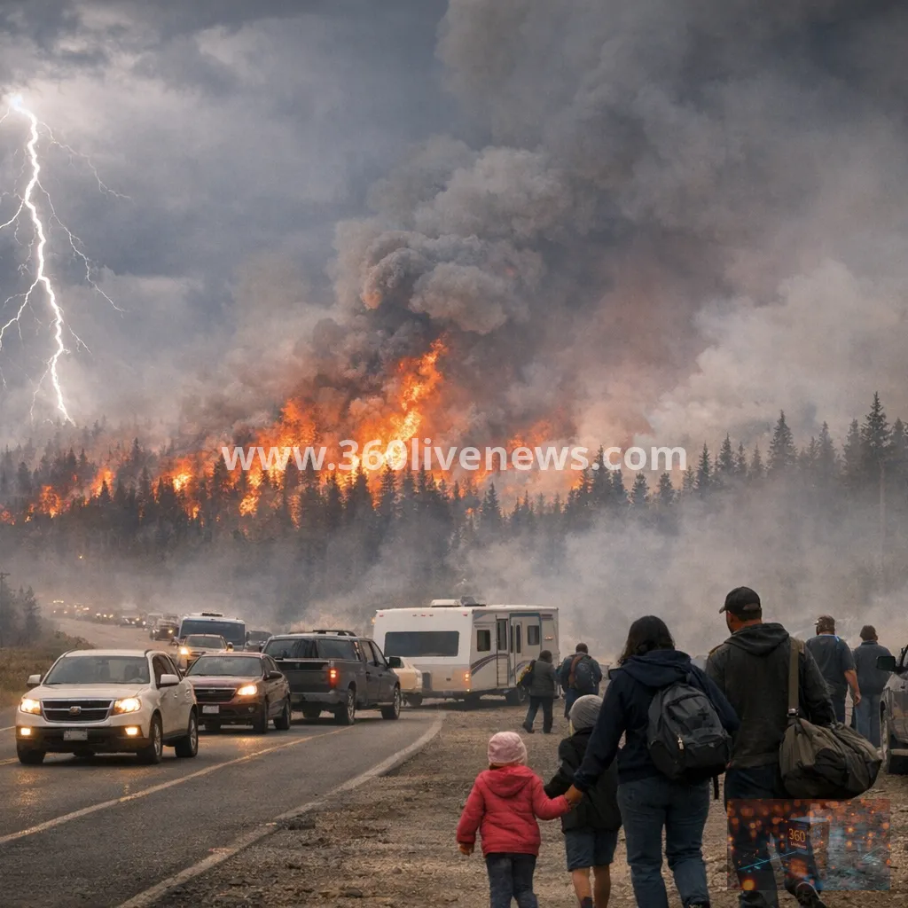 Lightning-triggered wildfires spread across western Canada as evacuation orders mount