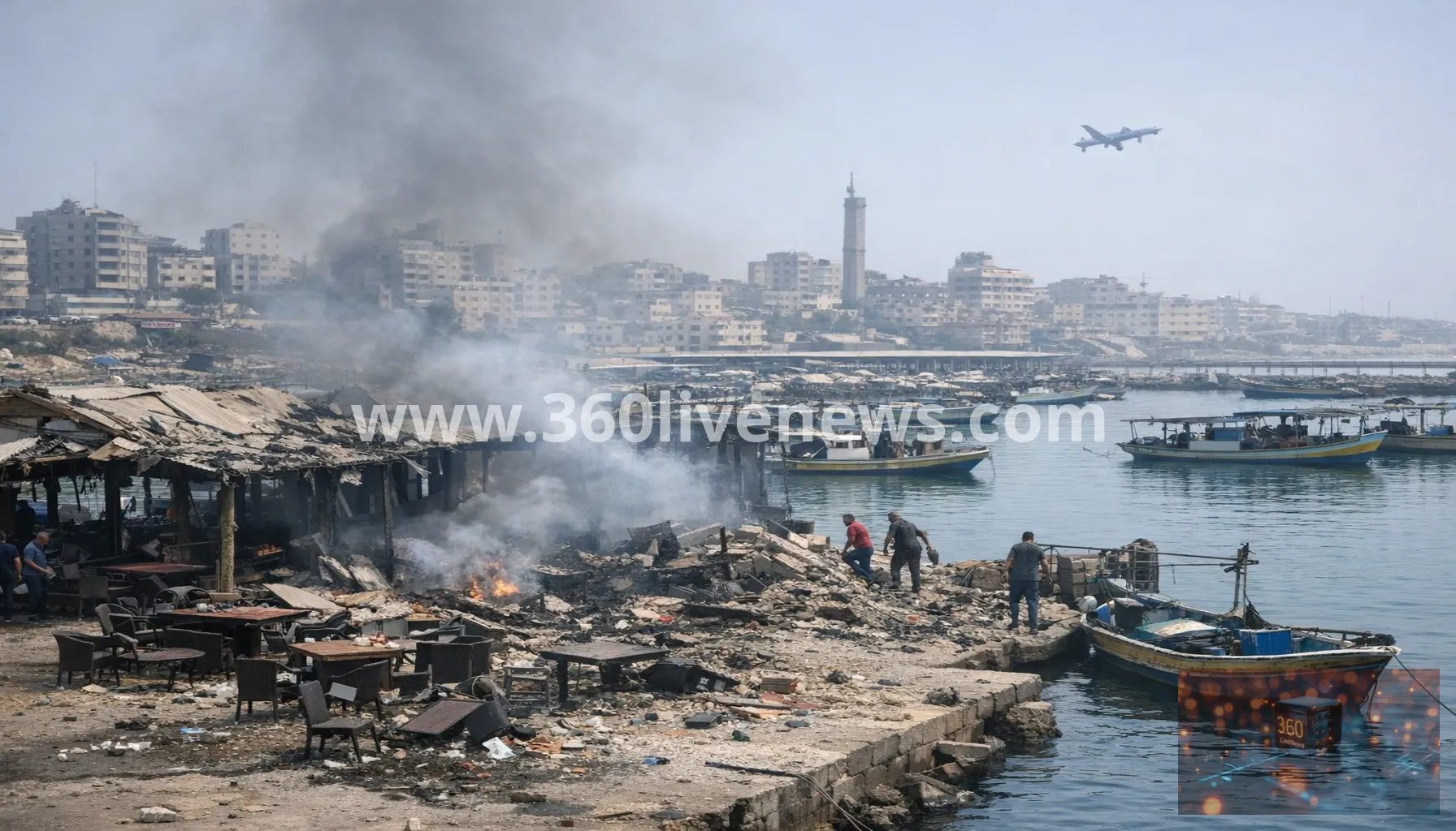 Israeli strike on Gaza port cafe kills at least six
