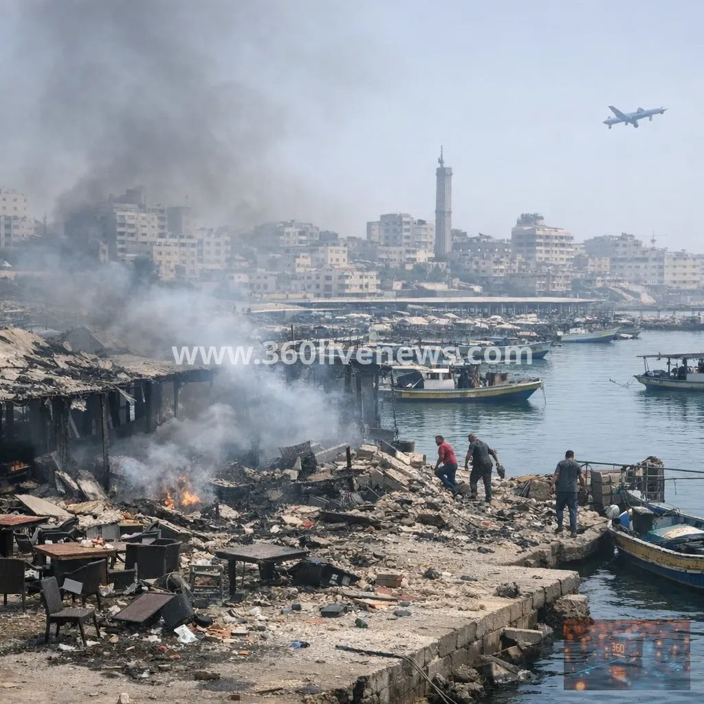 Israeli strike on Gaza port cafe kills at least six