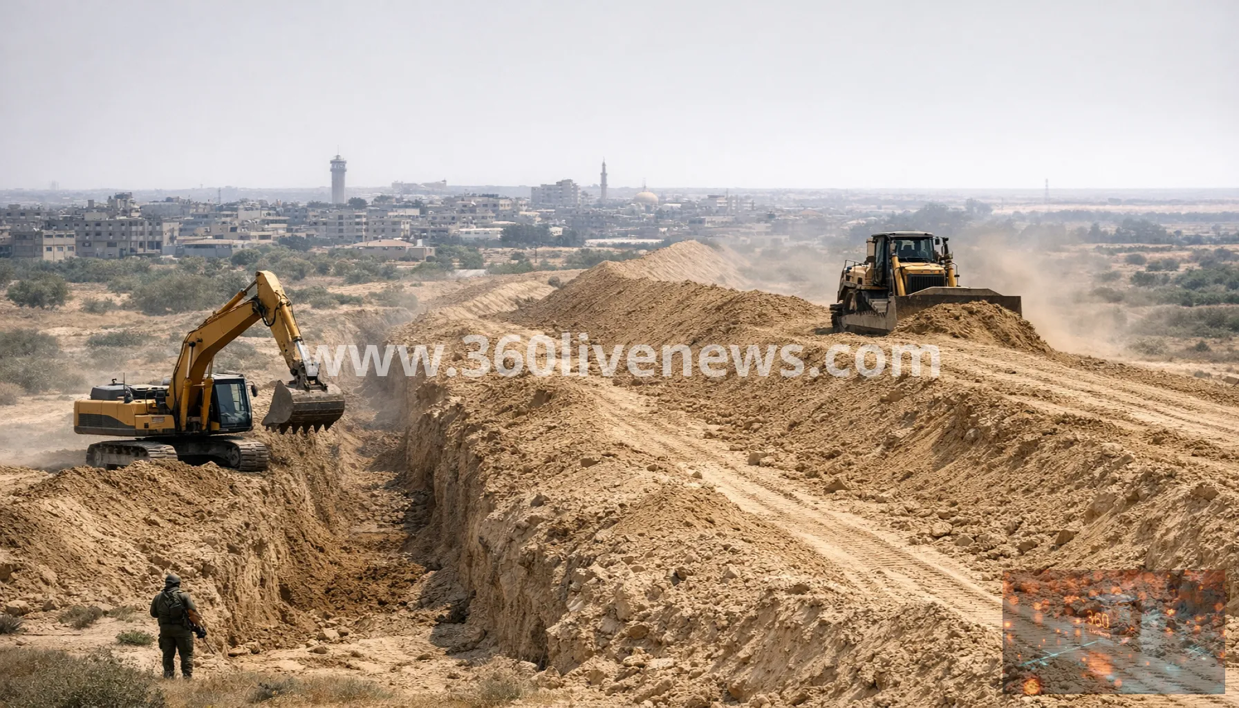 Israel builds earthen barrier deeper into Gaza amid ceasefire boundary concerns