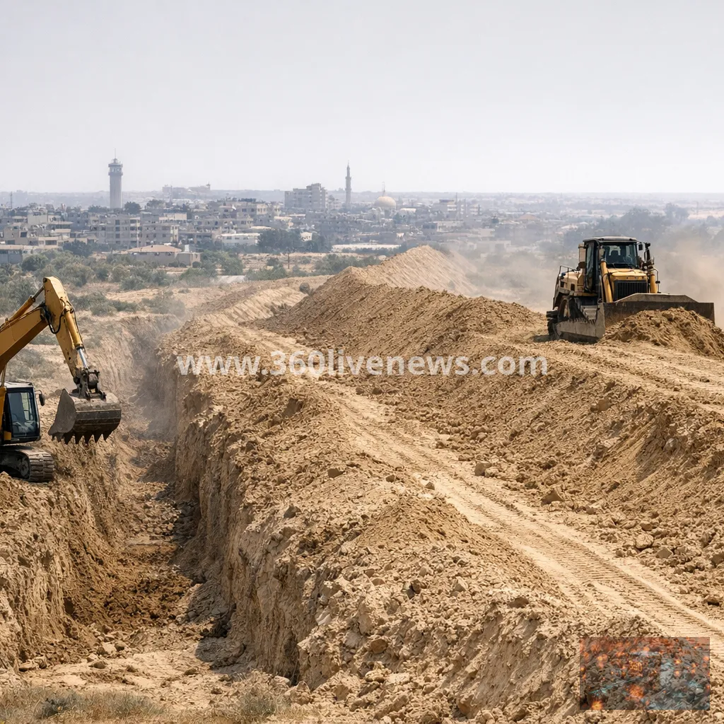 Israel builds earthen barrier deeper into Gaza amid ceasefire boundary concerns