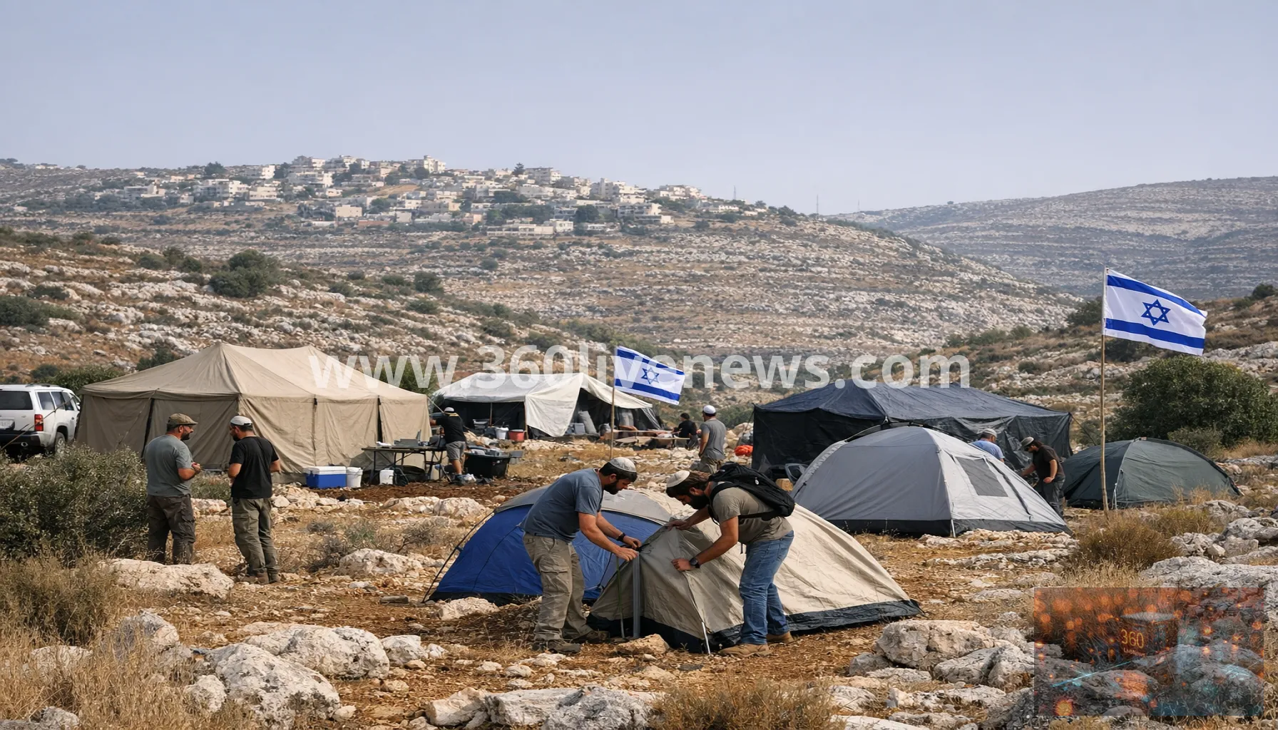 Israeli settlers pitch tents for new outpost near Ramallah as Qusra siege enters second week