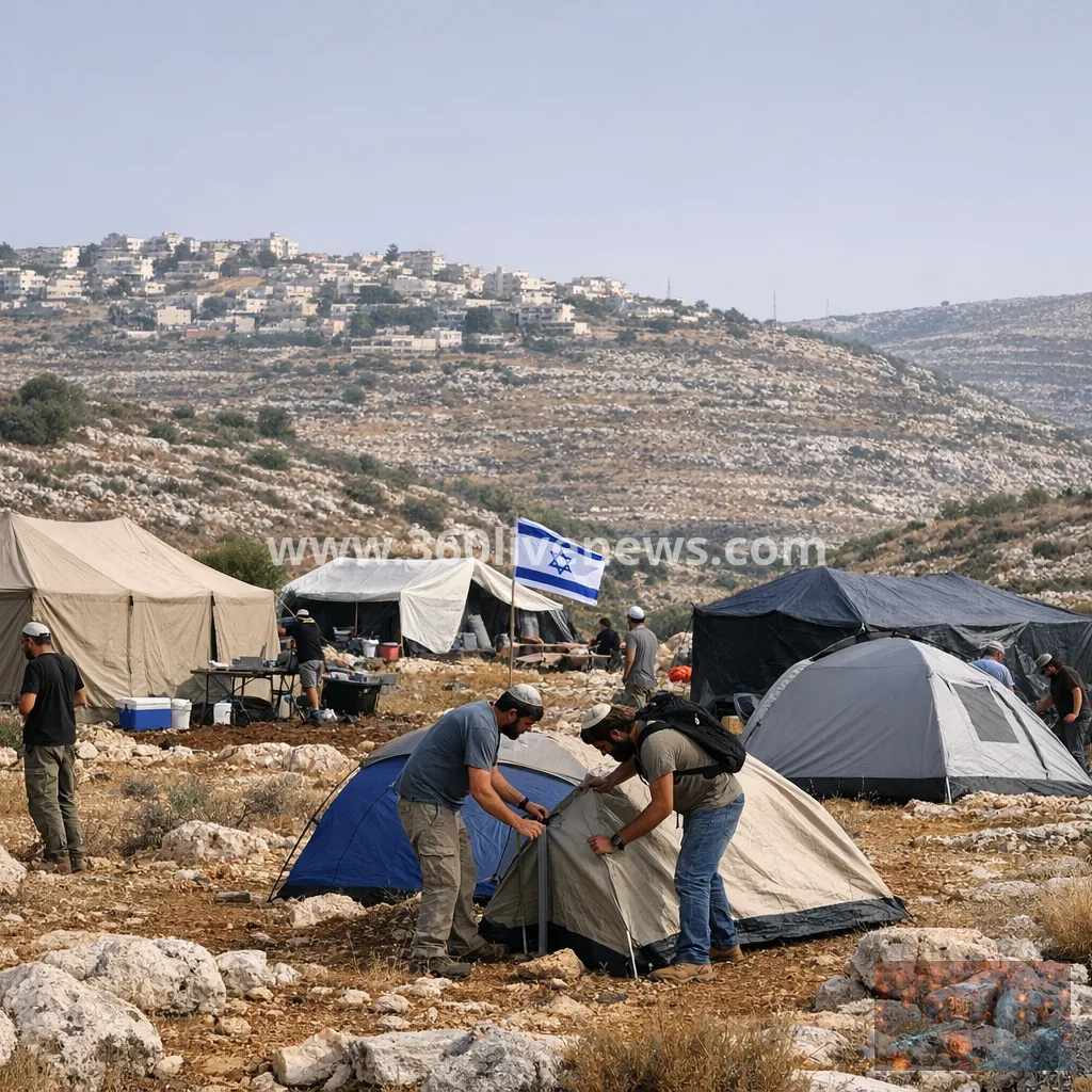 Israeli settlers pitch tents for new outpost near Ramallah as Qusra siege enters second week
