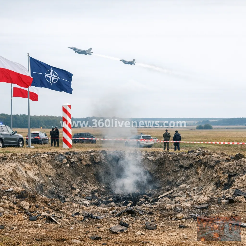 Russian missile crosses into Poland as NATO scrambles jets, leaving crater