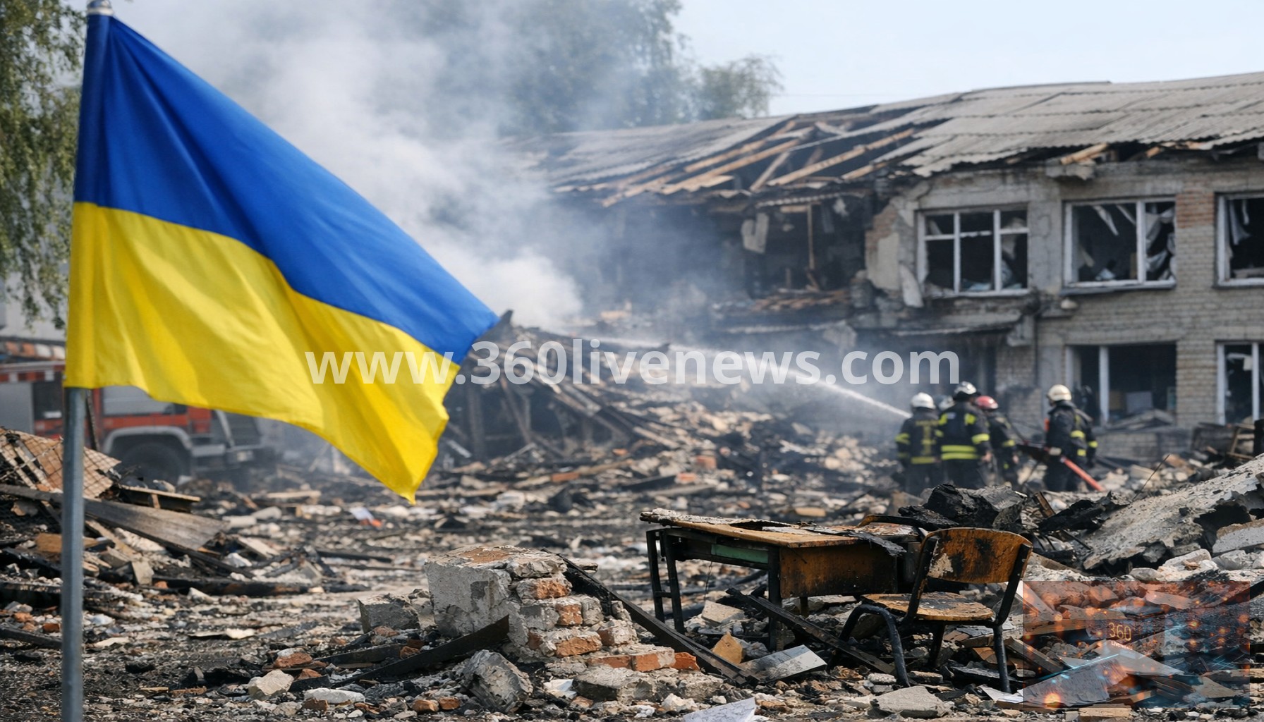 Russian strikes hit a school in Ukraine, killing one person
